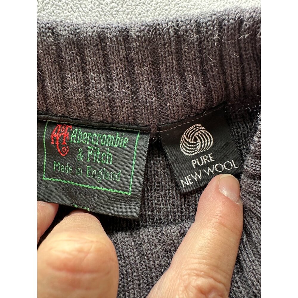 Vtg Abercrombie Fitch Sweater Mens Large Wool  England Made‎ Hunting Black Label - Picture 5 of 9
